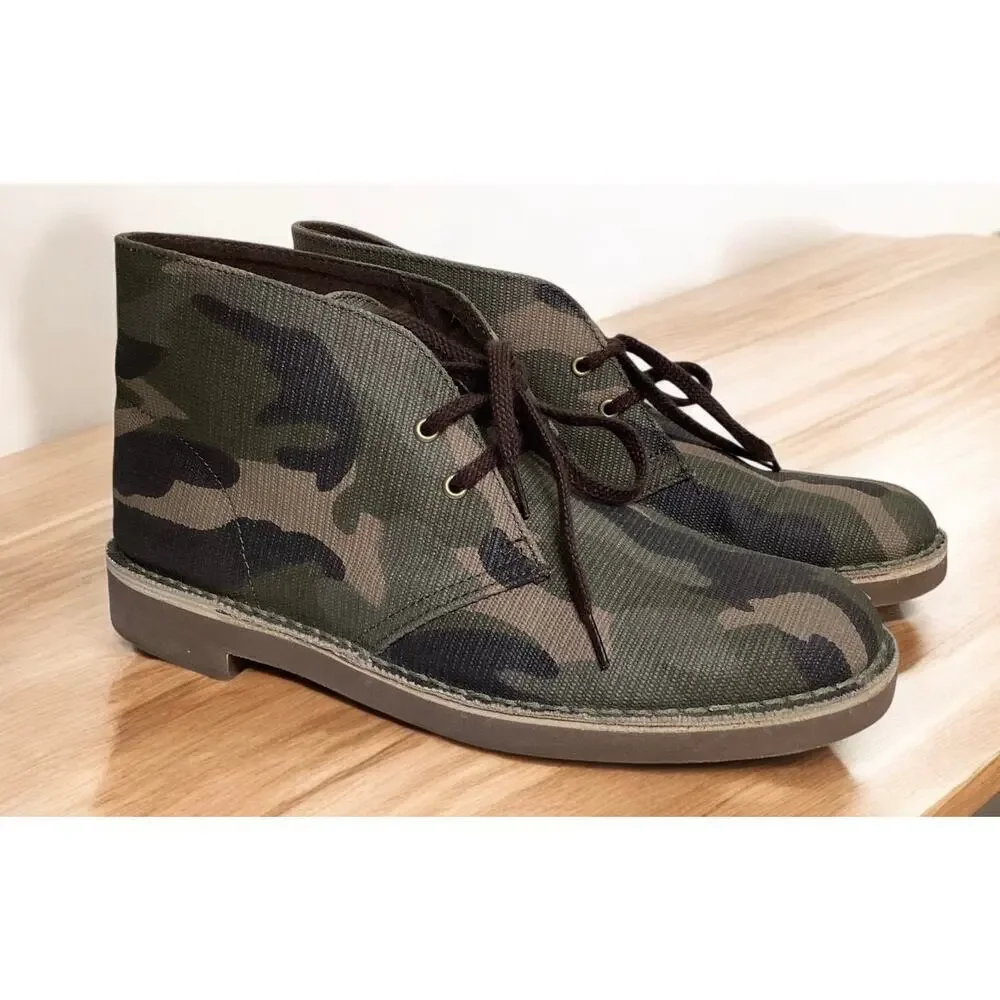 Clarks bushacre khaki camouflage army boot limited edition lace up men’s sz 7